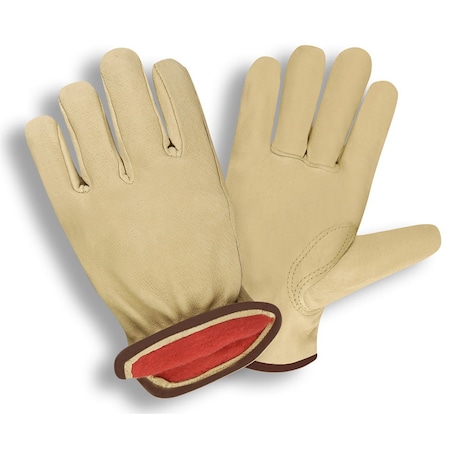 Cordova Driver, Pigskin, Premium, Grain, Lined Fleece Gloves, XXL, 12PK 8922GXXL